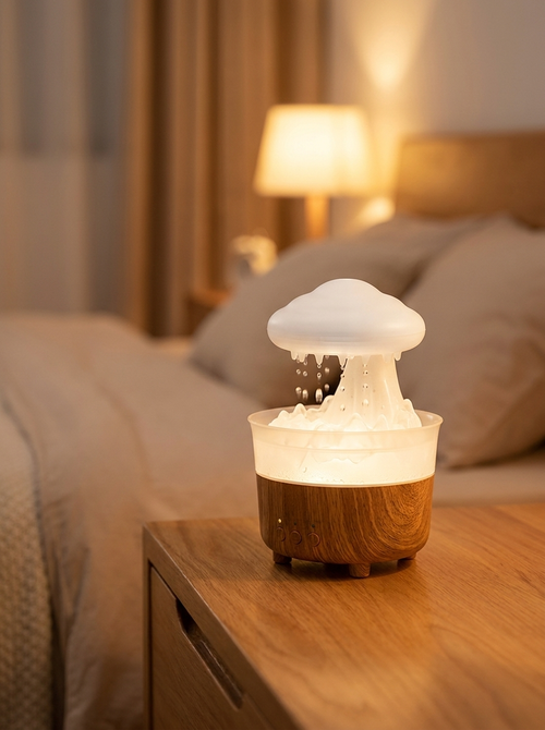 MISORA Rain Cloud Humidifier on nightstand